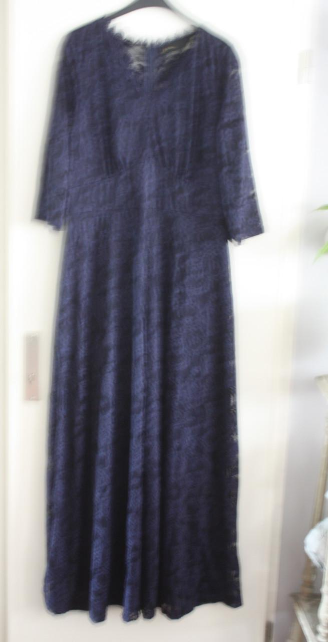 Donkerblauwe kanten jurk maat xxl