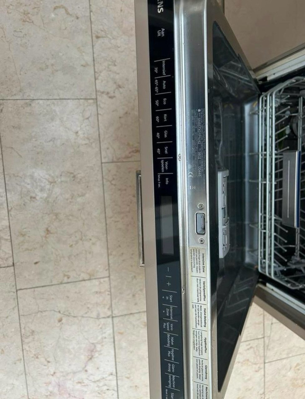 Siemens A+++ IQ500 inbouwvaatwasser & Zeolith,Vloerindicatie