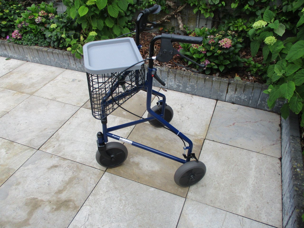 Zgan opvouwbare 3wiel rollator met mand en dienblad