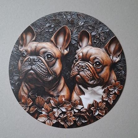 Franse Bulldogs Metalen Decoratiebord