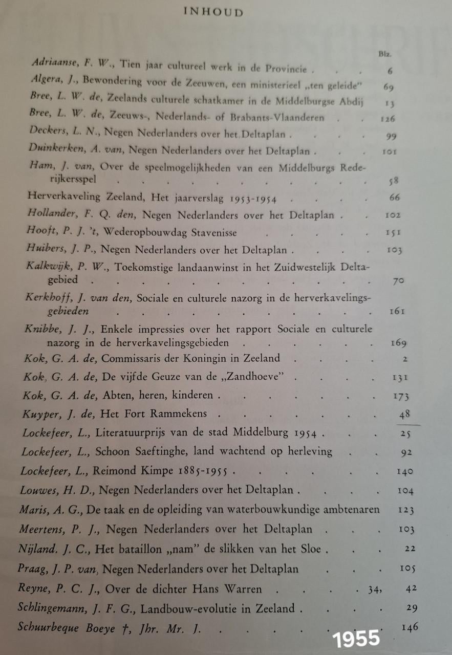 Zeeuws Tijdschrift, gebonden jaargangen 1955, 1956, 1986,1988, 1989,