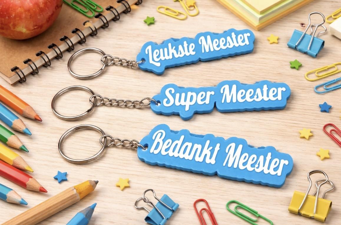 Sleutelhangers afscheid Meester/Juf