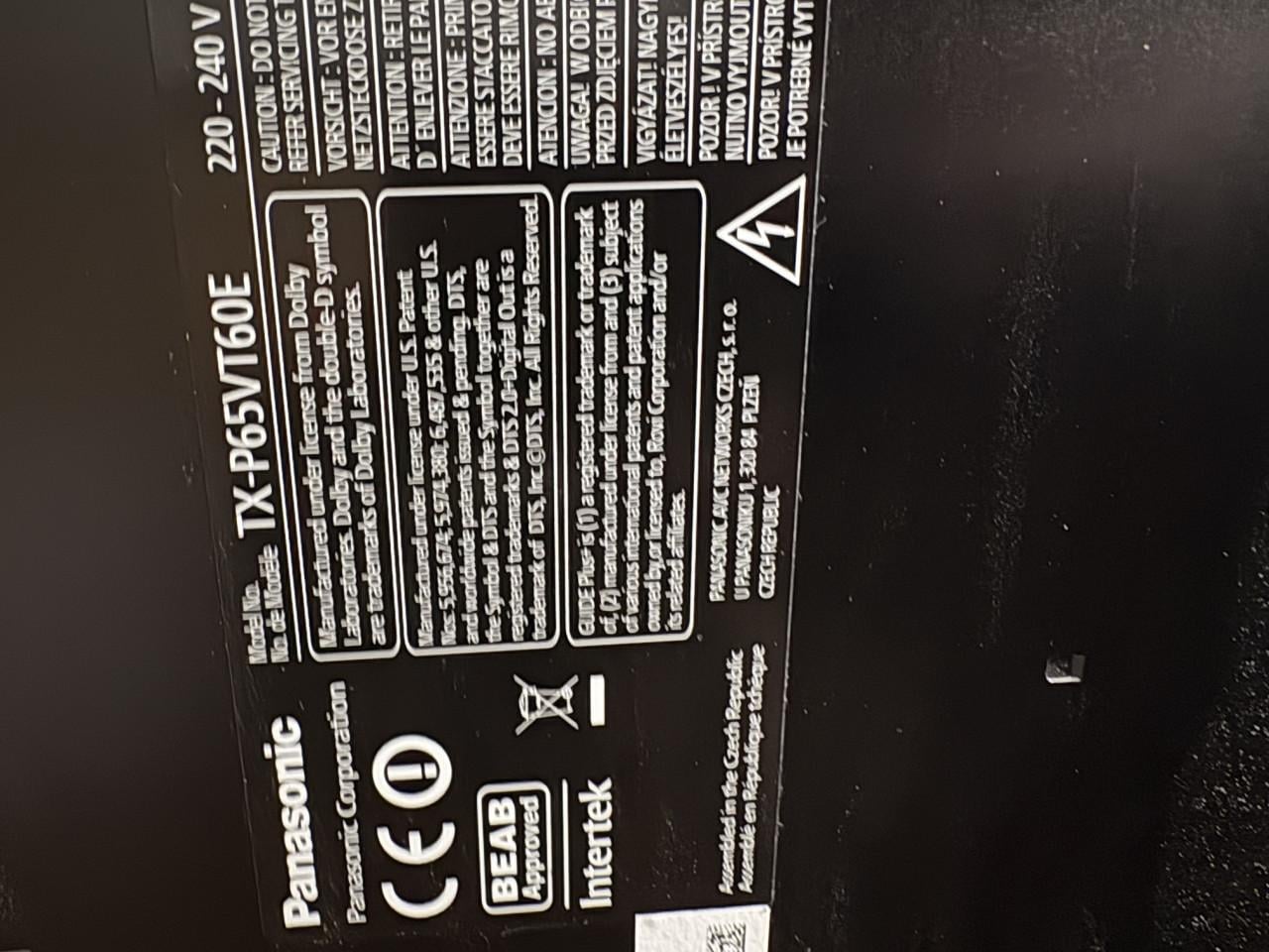 Panasonic TX-P65VT60 GRATIS OPHALEN