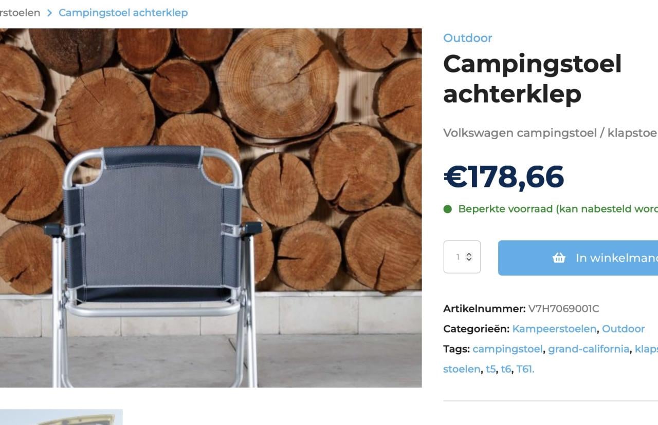Camping stoelen VW bus achterklep