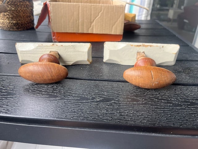 Houten ovale deurkruk