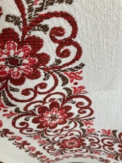 MOOI ORIGINEEL OOSTENRIJKS TAFELKLEED Vintage Geweven Middelgroot Rood/Wit