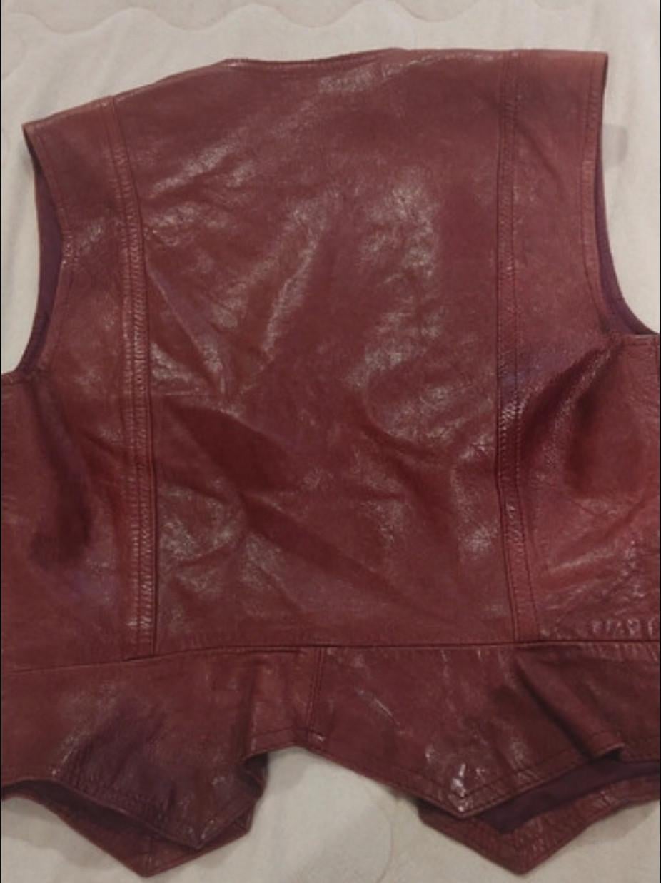 Lederen hesje gilet L