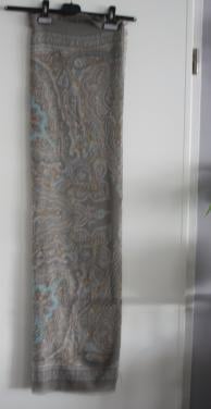 Sjaal grijs blauw print