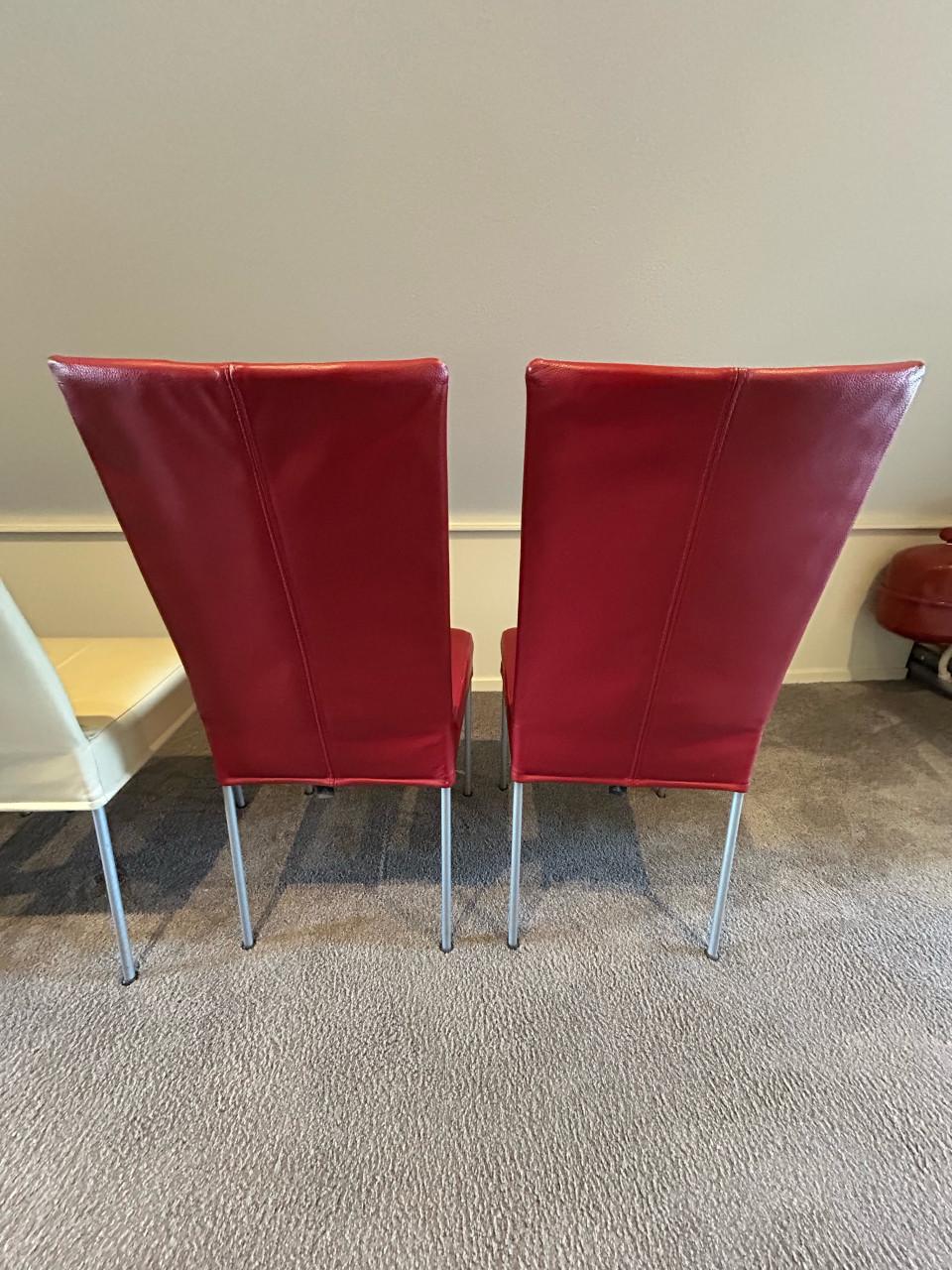 4 x leren eetkamerstoen