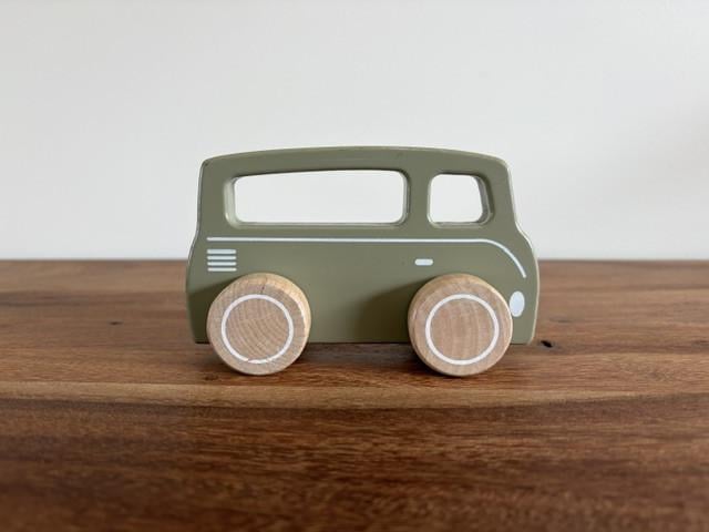 Little Dutch | houten bus | olijfkleurig