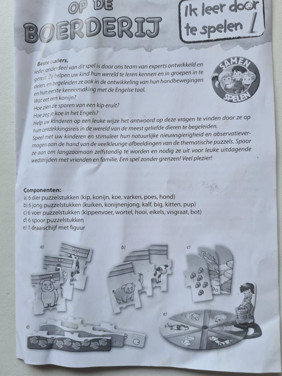 Clementoni Op de Boerderij educatieve puzzelset 3-5 jaar