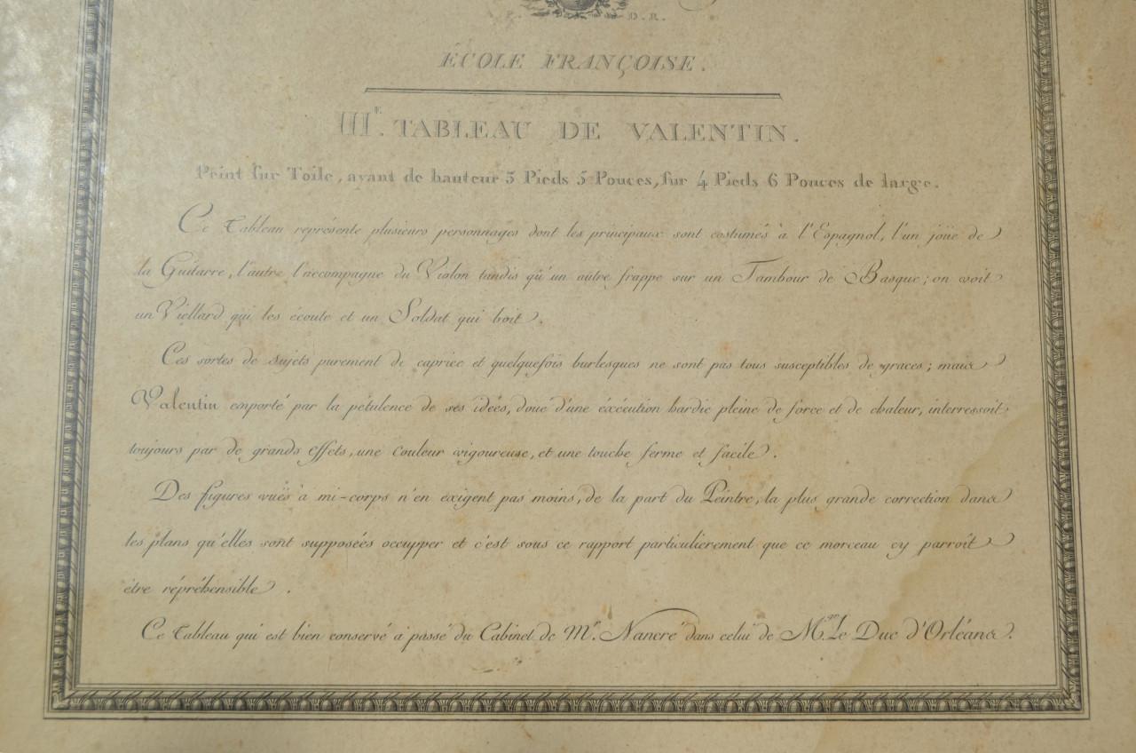 Franse gravure 'La Musique' coll. le Duc d'Orleans 1786