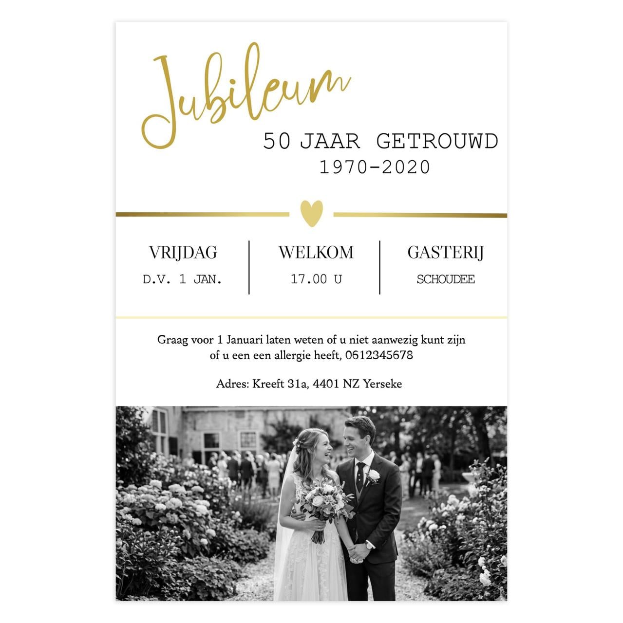 Trouwkaart of jubileum kaart versturen en ontwerpen