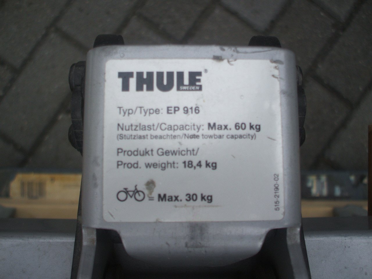 Thule fietsendrager, geschikt voor elektrische fietsen. GERESERVEERD