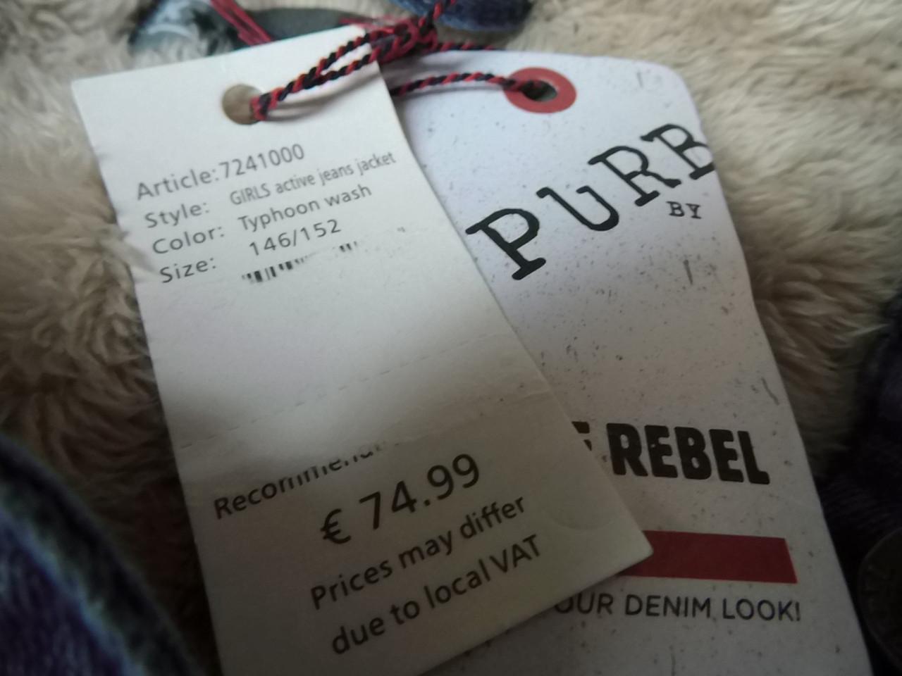 Spijkerjas van Bleu Rebel maat 146-152