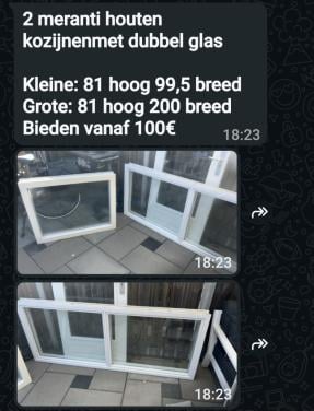 2 Meranti Kozijnen met dubbelglas