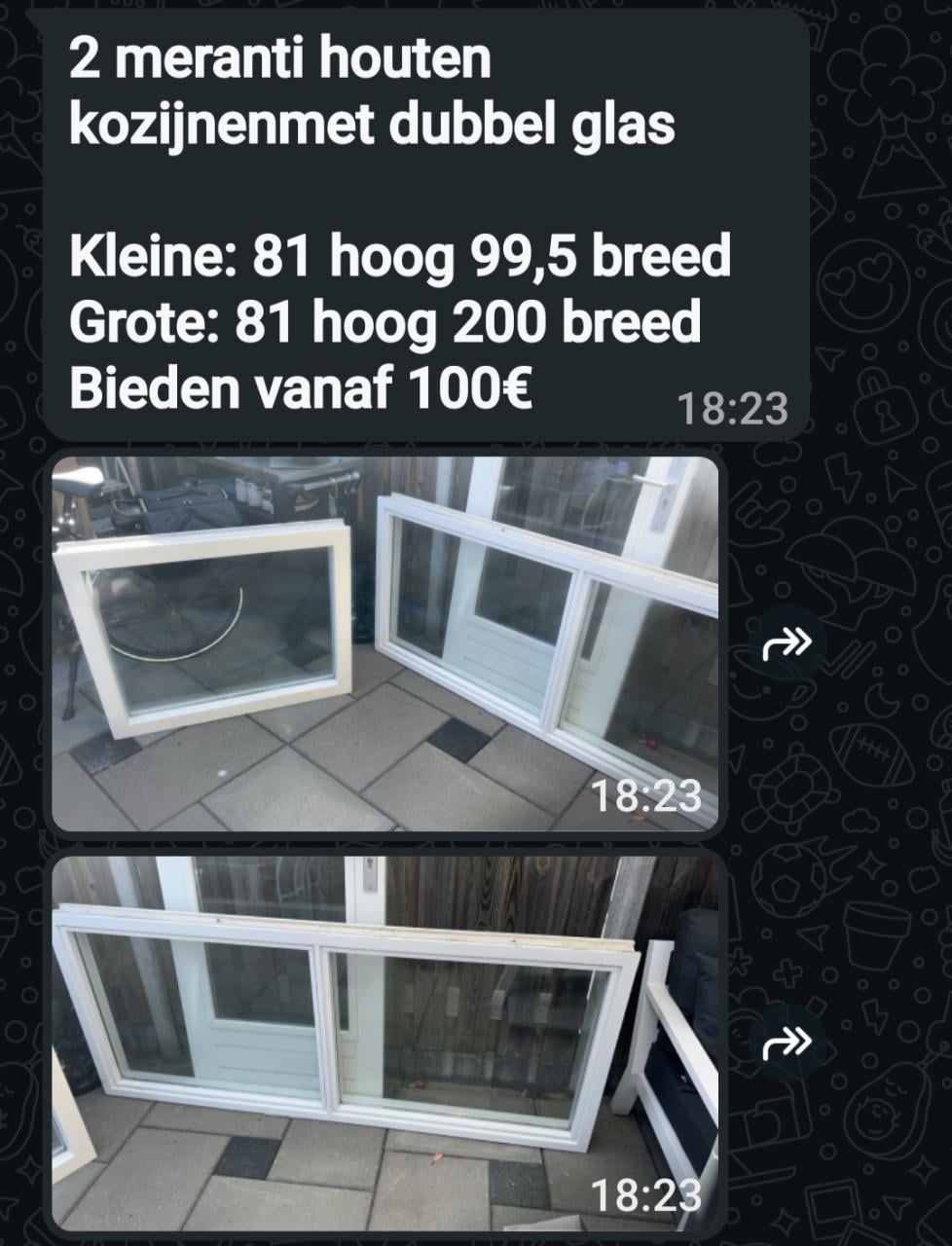 2 Meranti Kozijnen met dubbelglas