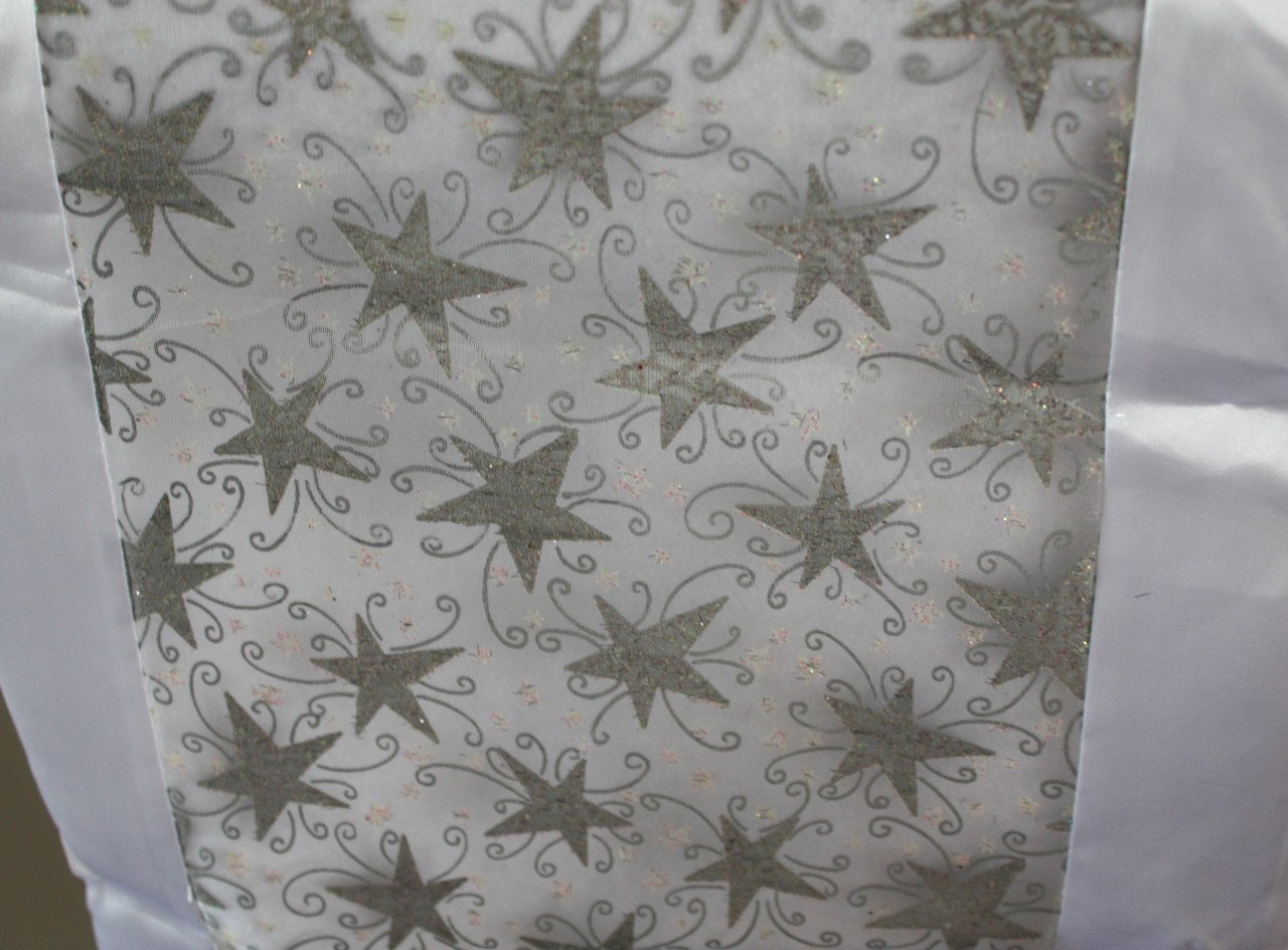 Stoffen tafel loper met glitter sterren
