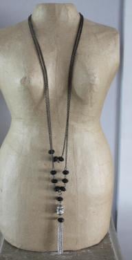 Zwarte  kralen ketting