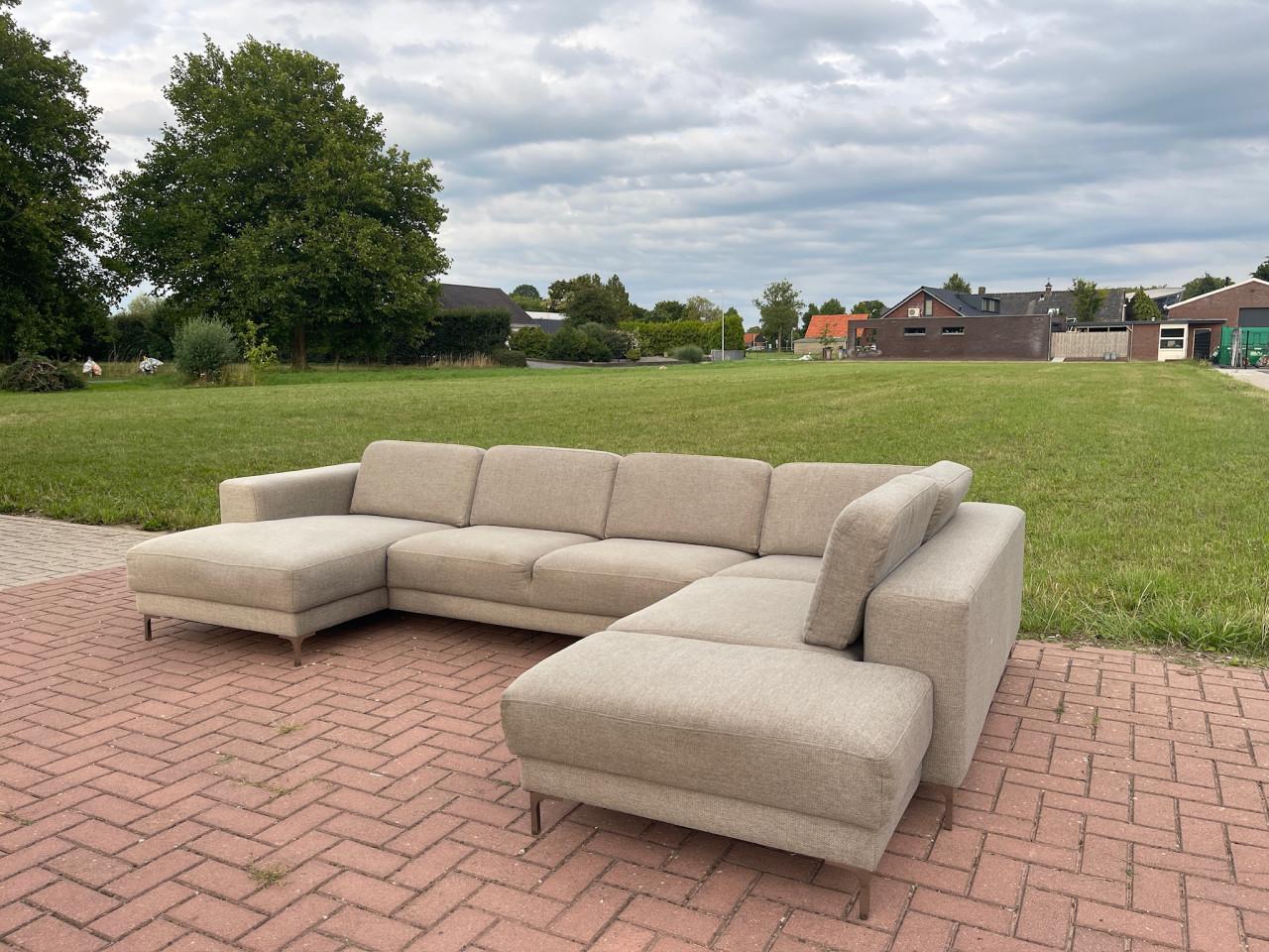 GRATIS LEVERING HEEL BENELUX + DACH Montel U-vormige Stoffen Hoekbank