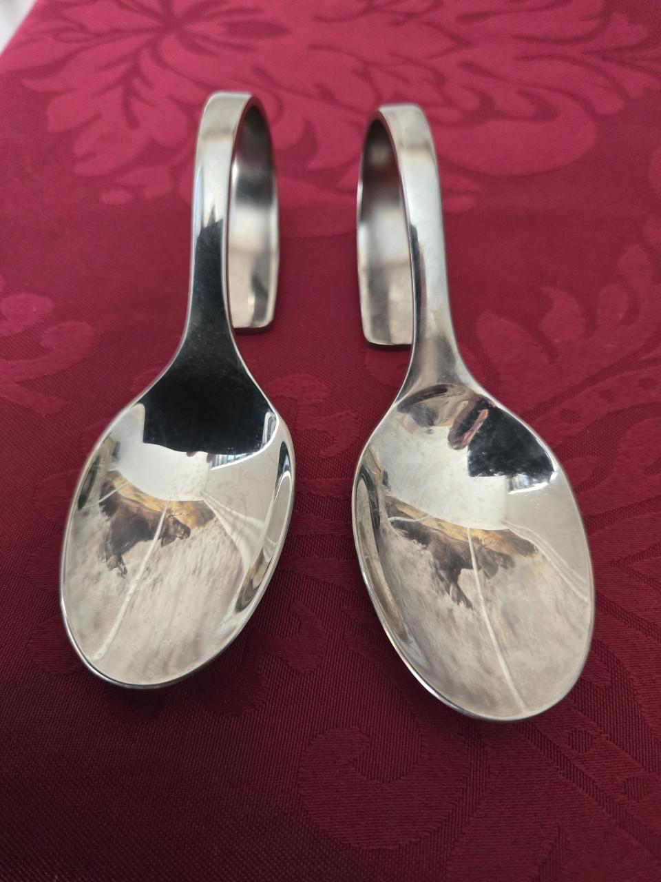 2 x 2 Amuselepels 12cm  2 WMF Cromargen,  2 18/10 RVS