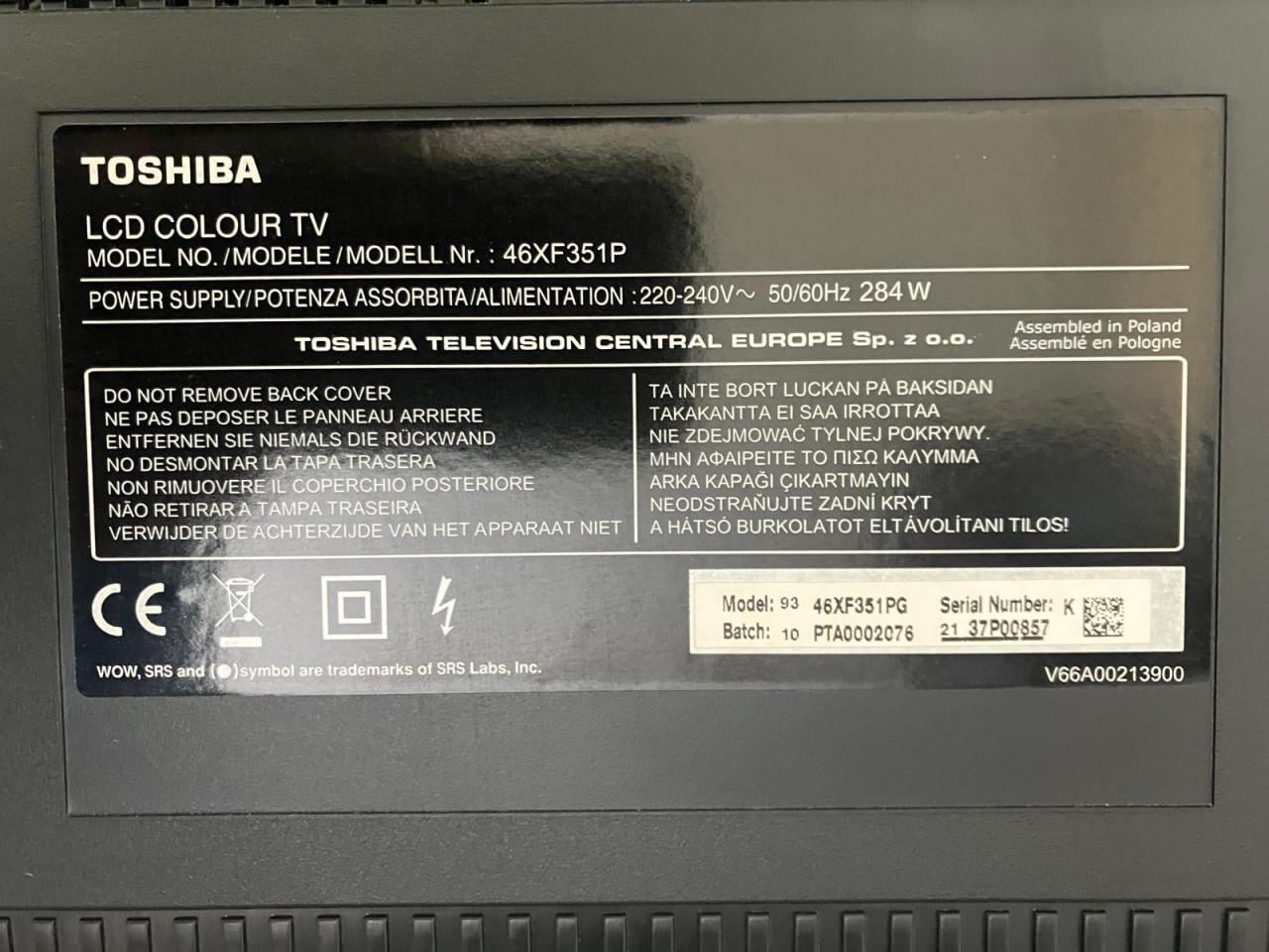 Toshiba TV - 46"