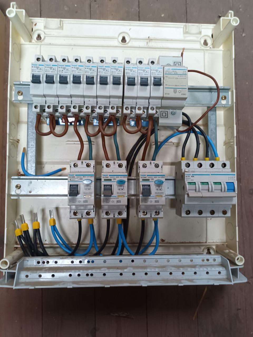 Groepenkast Hager met 3x40A en 10x16A