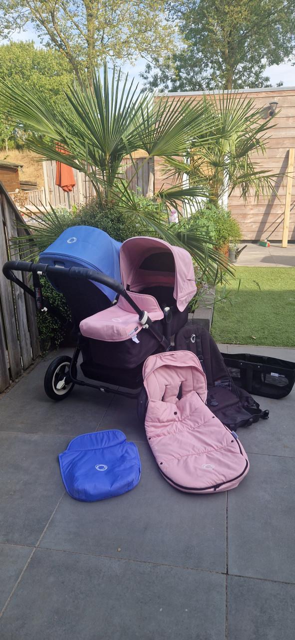 Bugaboo Donkey All Black – duo kinderwagen 💙🩷