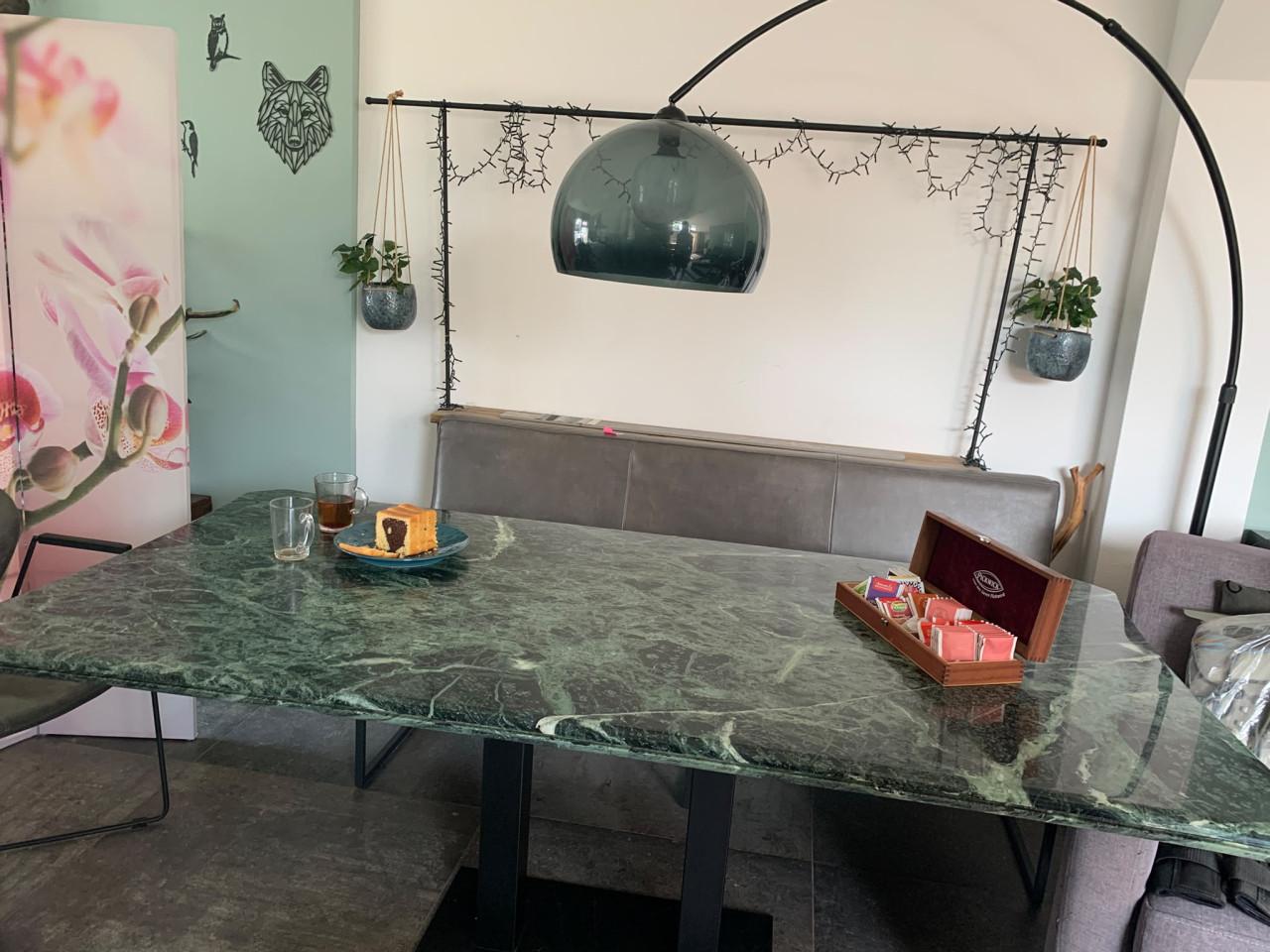 Marmeren eettafel 195 x 100 cm