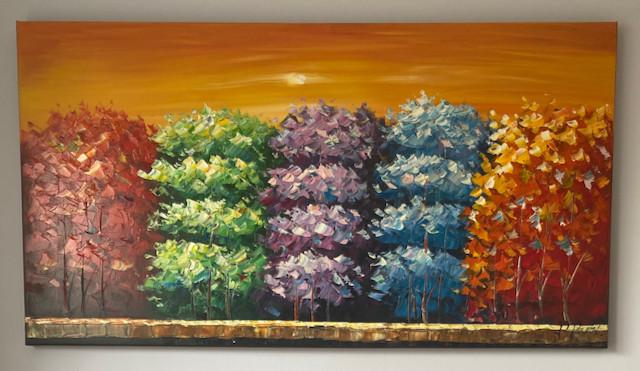 Prachtig olieverf schilderij (130x70 cm) van Deense kunstenaar