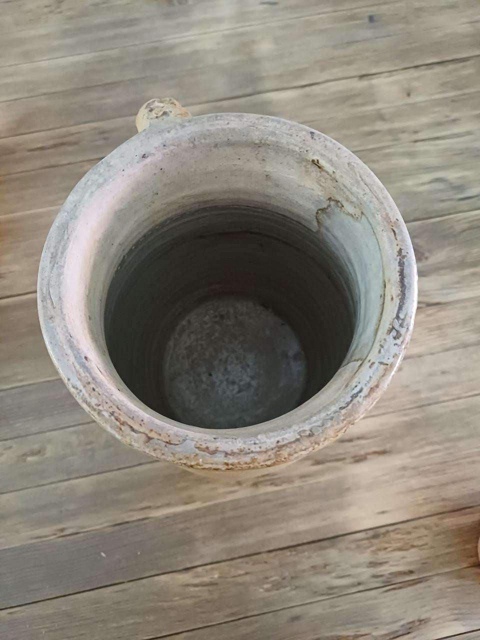 Brocante aardewerk kan/vaas