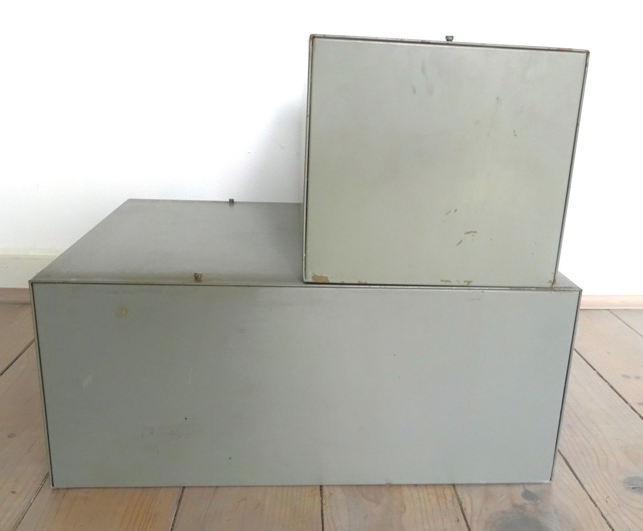 Metalen kantoor archieflades kaartenbakken vintage