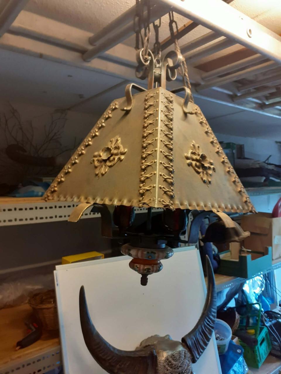 4 koperen lampen