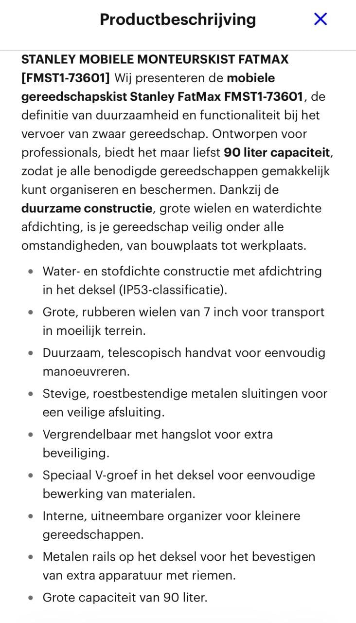 Stanley FATMAX gereedschapskist (90 liter)