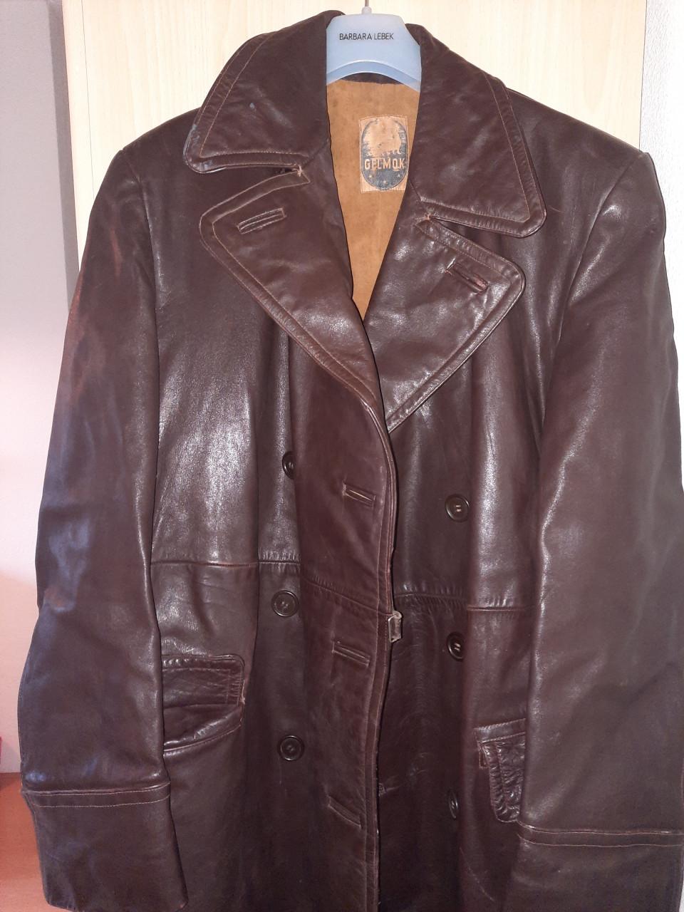 Vintage lange lederen motorjas - Gelmok