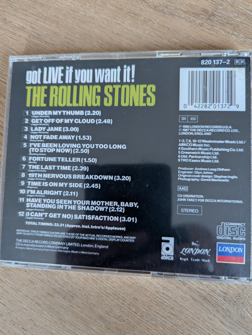 The Rolling Stones CDs - Rolled Gold en Got Live cd