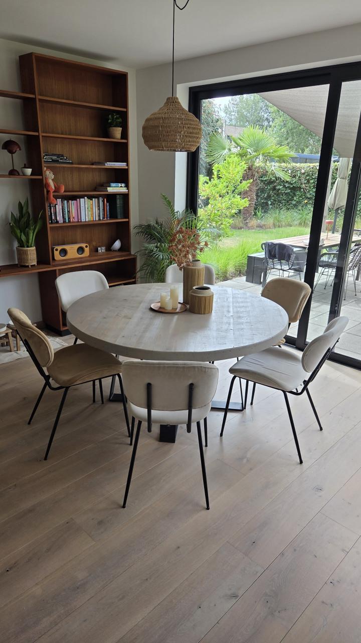 Ronde vurenhouten eettafel - diameter 150 cm