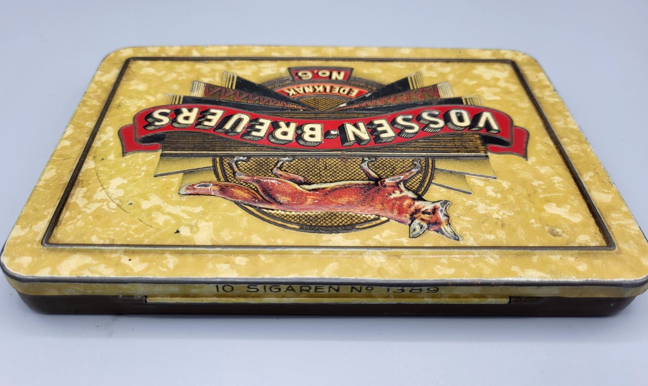 Vossen-Breuers 1950s ontwerp sigarenblik