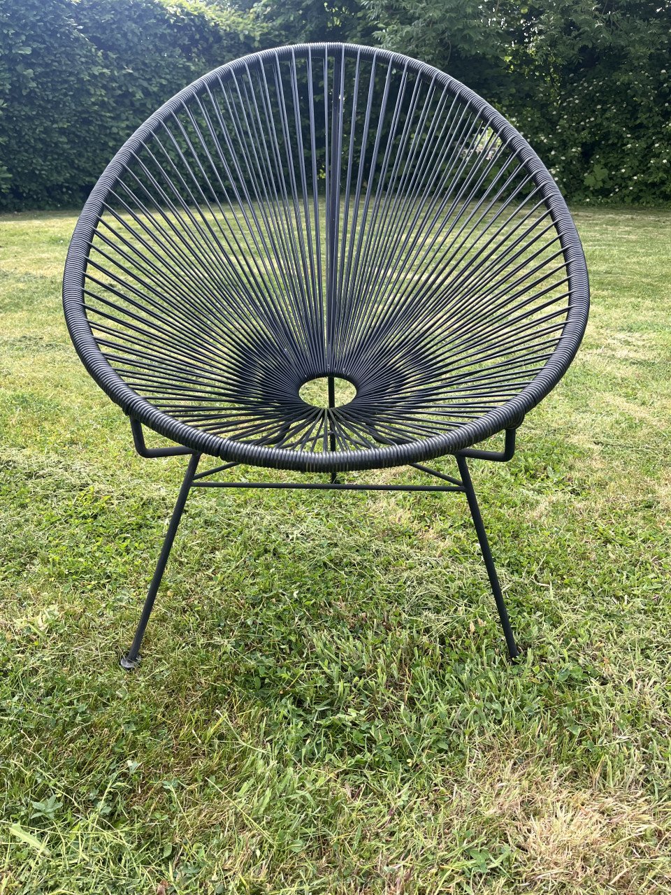 Ronde zwarte tuinstoel