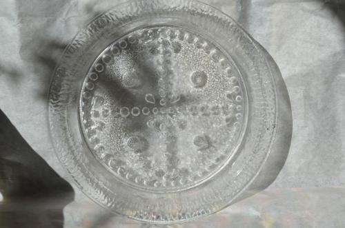 Glazen (fruit)schaal Scandinavisch design in goede staat.