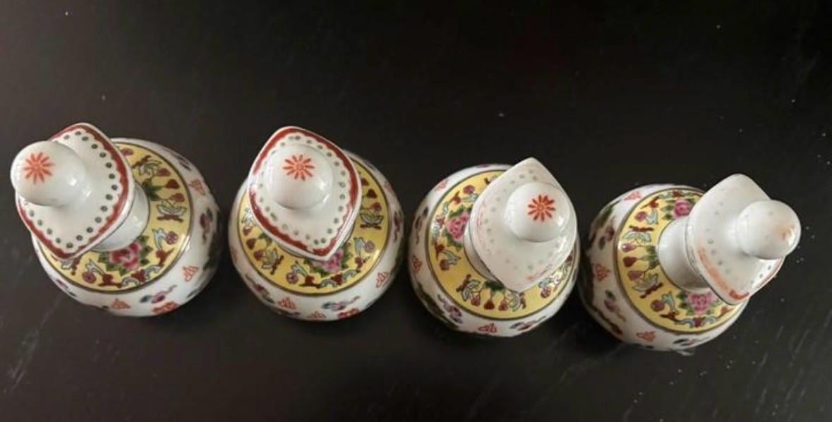 4x vintage chinese porseleinen sojasauspotten