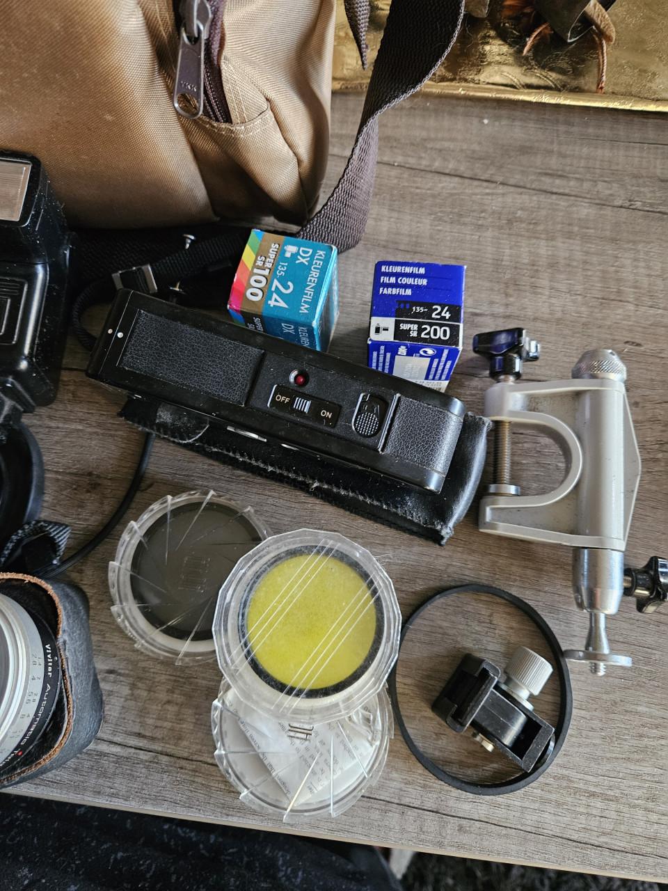 Vintage Minolta spiegelreflex camera X 300 met extra lenzen