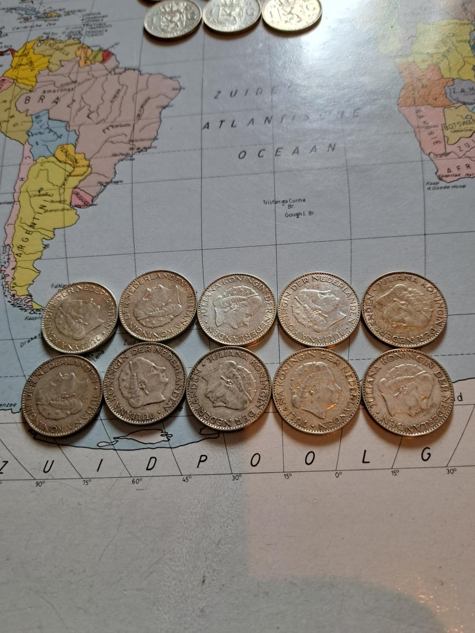 10 zilveren guldens juliana div jaren