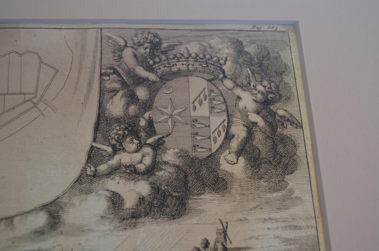 Kopergravure 'De heerlykheyt van Nieu Land' Smallegange 1696