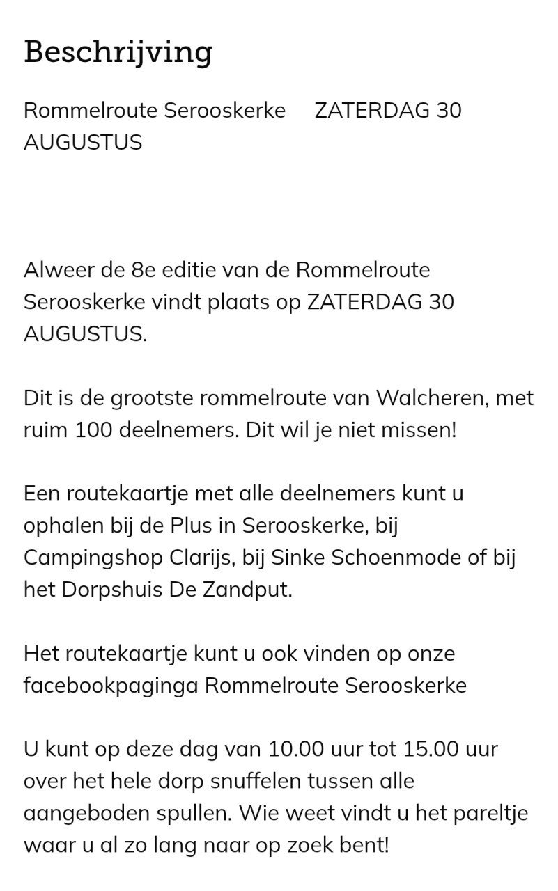 Rommelroute rommelmarkt Serooskerke