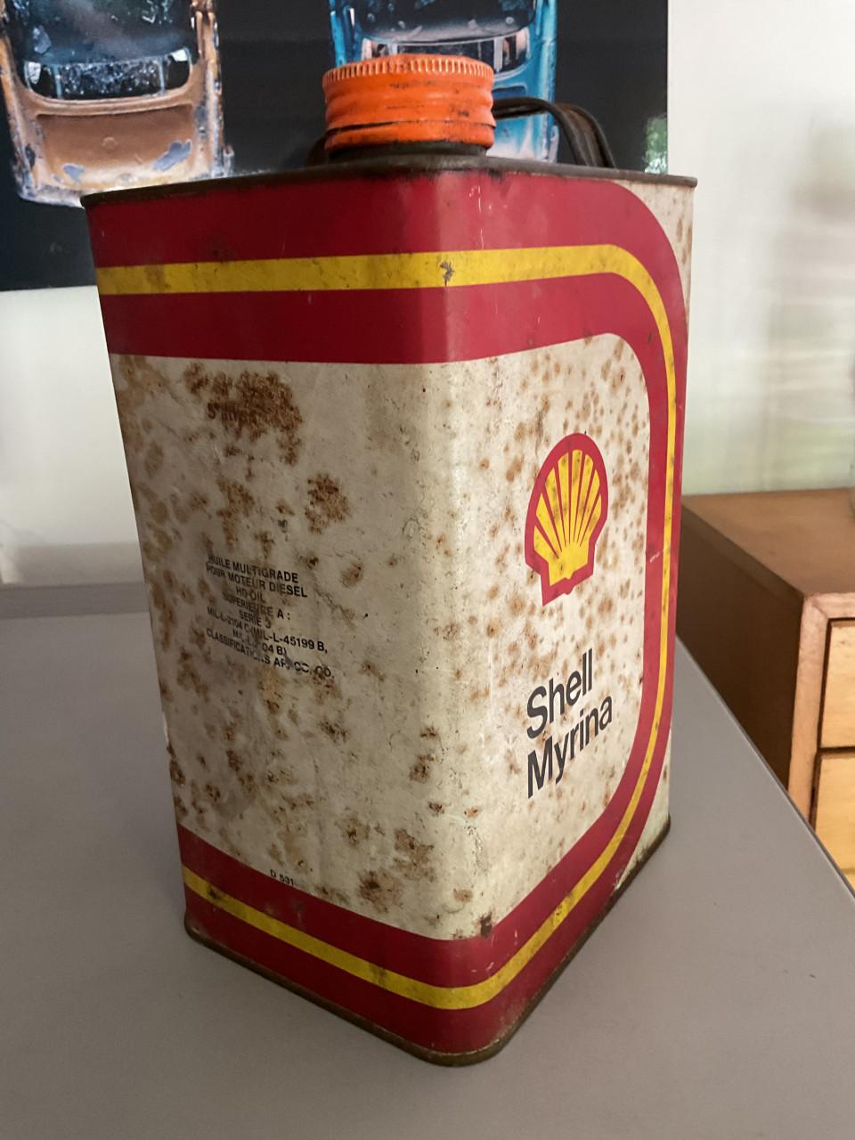 Oud Shell blik 5 ltr.