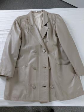 Beige Leren Blazer