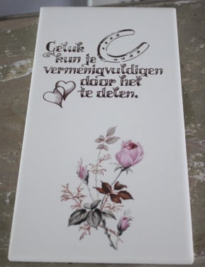 Tegeltje met tekst