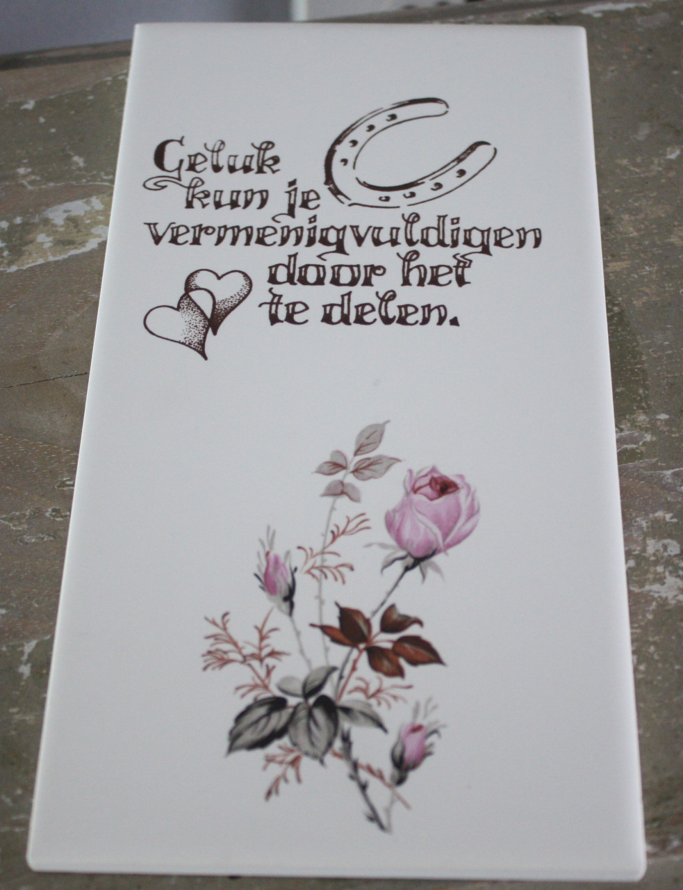 Tegeltje met tekst