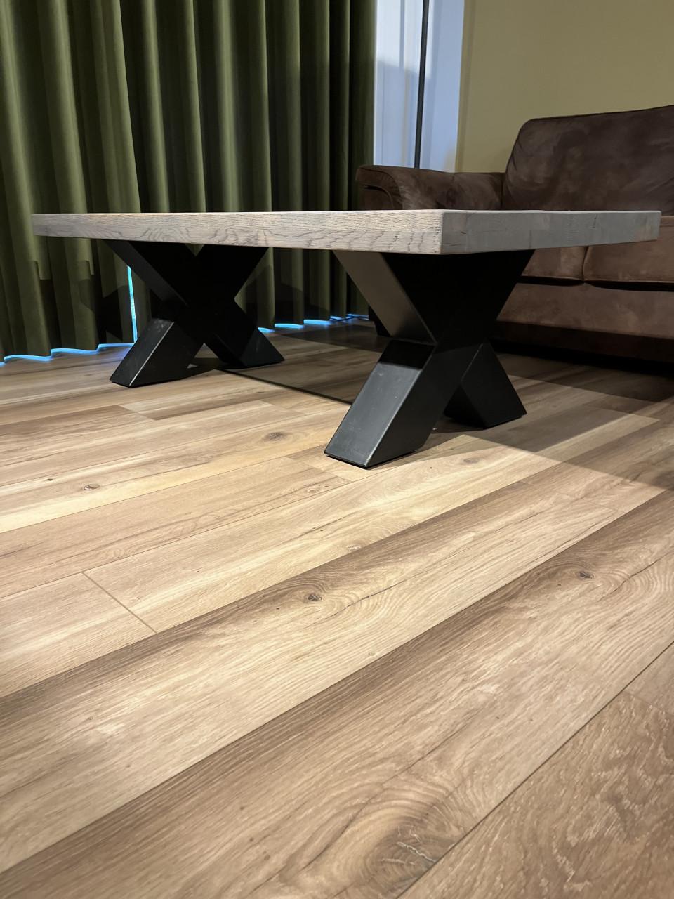 Stoere industriële eettafel + salontafel | Bijna nieuwstaat